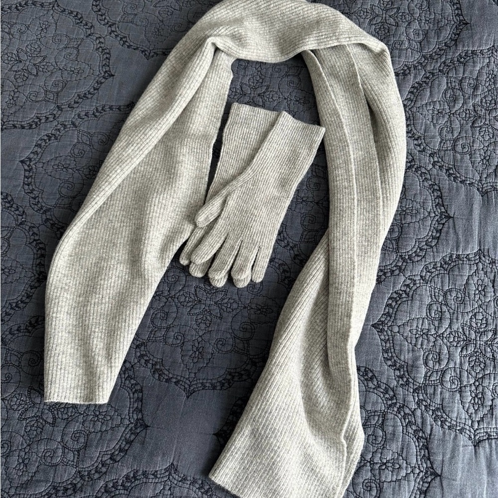 J.Crew Women’s Ribbed Scarf and Gloves in Supersoft Yarn